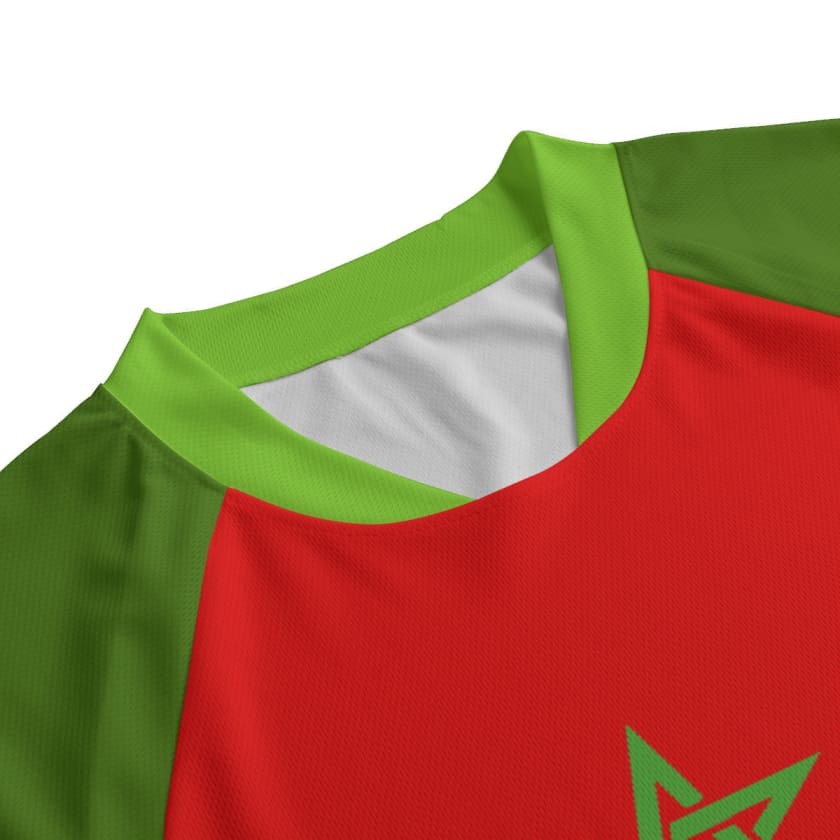Maillot Maroc Foot homme à manches courtes Rouge étoile