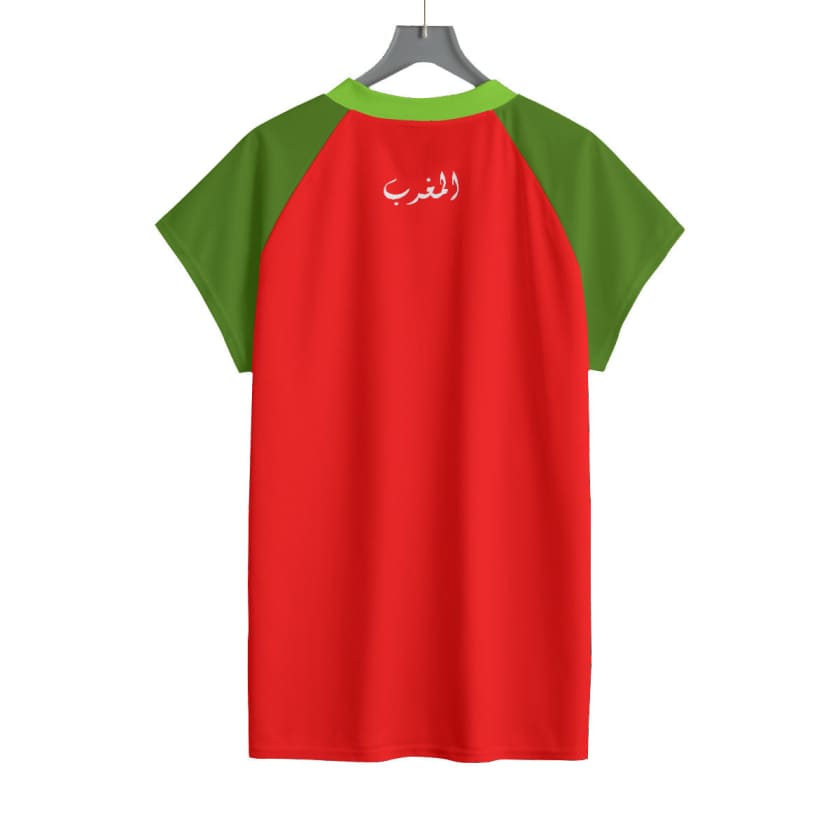 Maillot Maroc Foot homme à manches courtes Rouge étoile