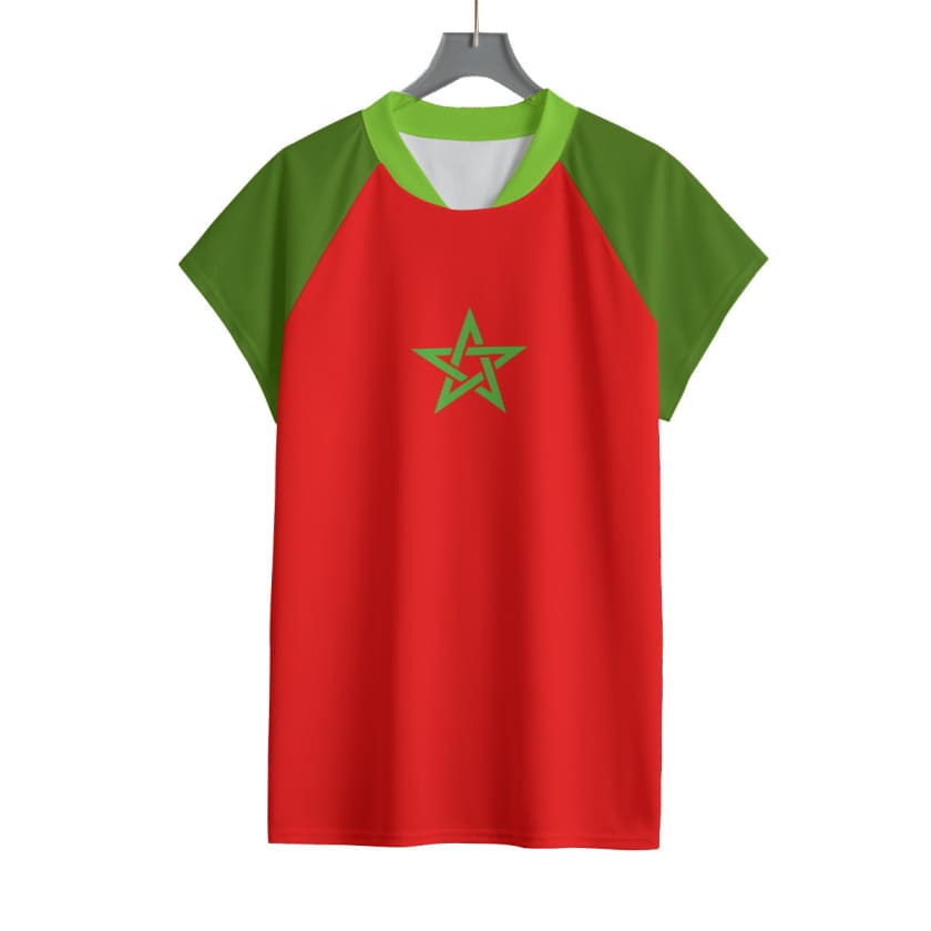 Maillot Maroc Foot homme à manches courtes Rouge étoile