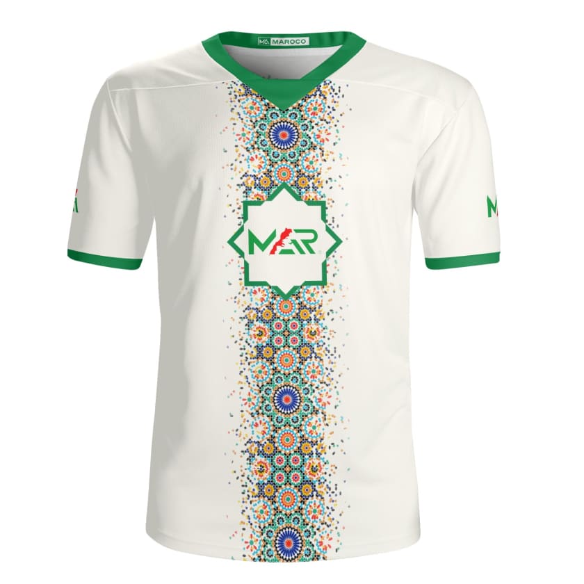 Maillot Maroc foot MAR Zellige Marocain Maillot Football élégant - Maroco  la boutique des Marocains du monde