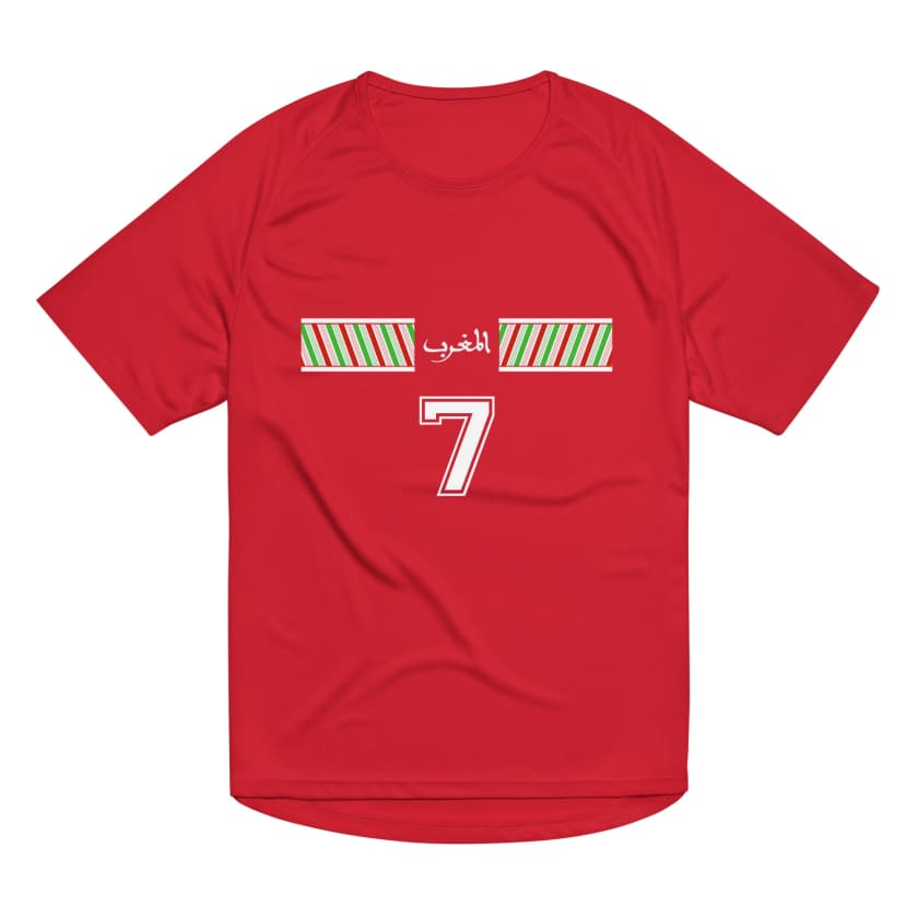 Maillot Maroc Foot rouge unisexe 7 MA by Maroc