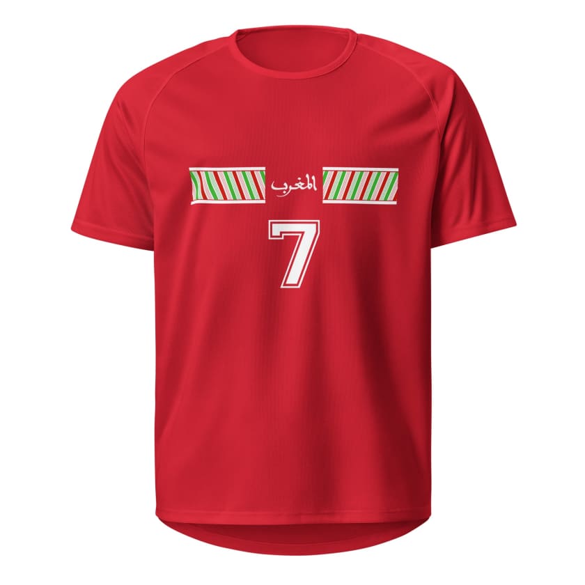 Maillot Maroc Foot rouge unisexe 7 MA by Maroc