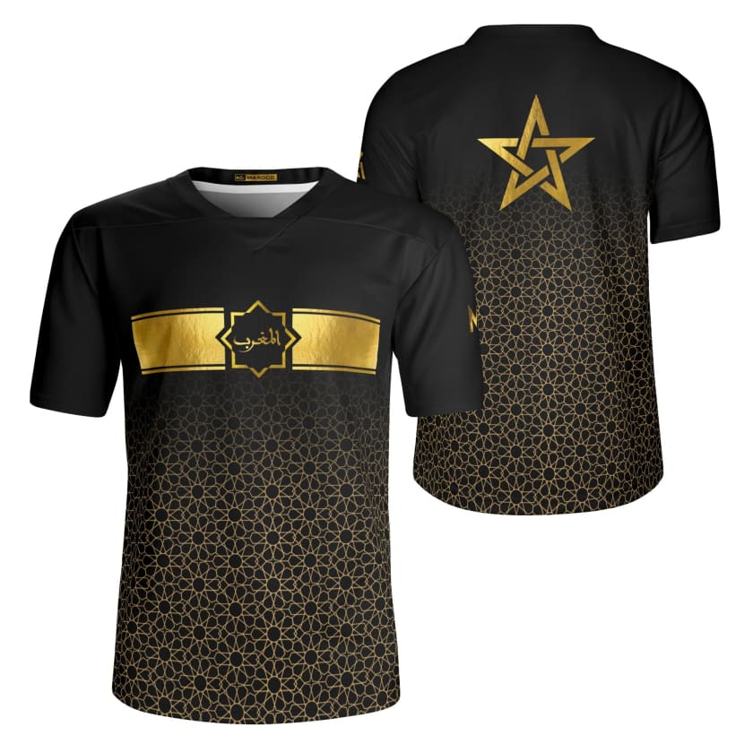Maillot Maroc Gold Almaghrib Étoile du Maroc en Or