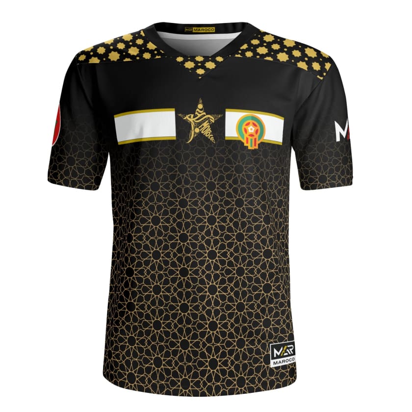 Maillot Maroc Noir CAN 2024 Gold Collection Mosaïque