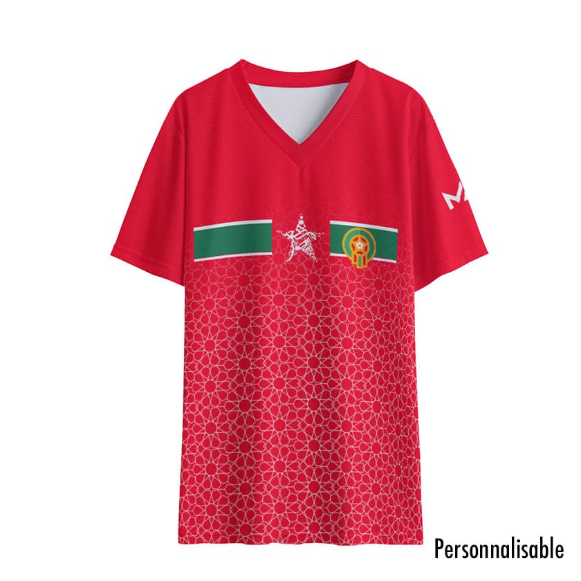 Maillot Maroc Rouge Collection CAN 2024 Mosaïque