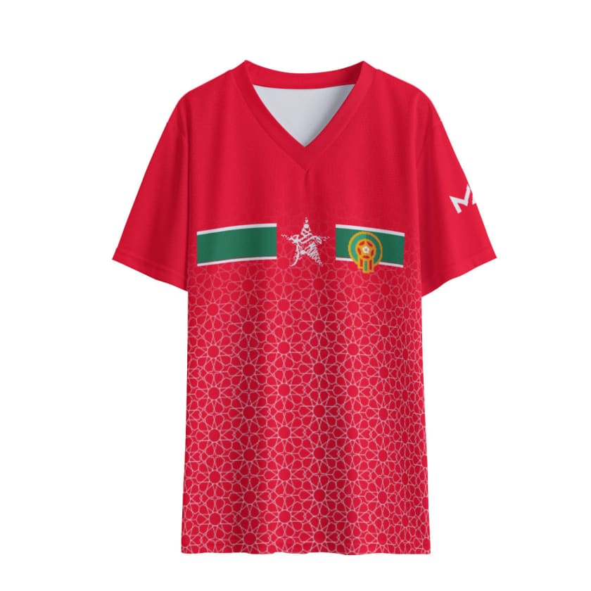 Maillot Maroc Rouge Collection CAN 2024 Mosaïque