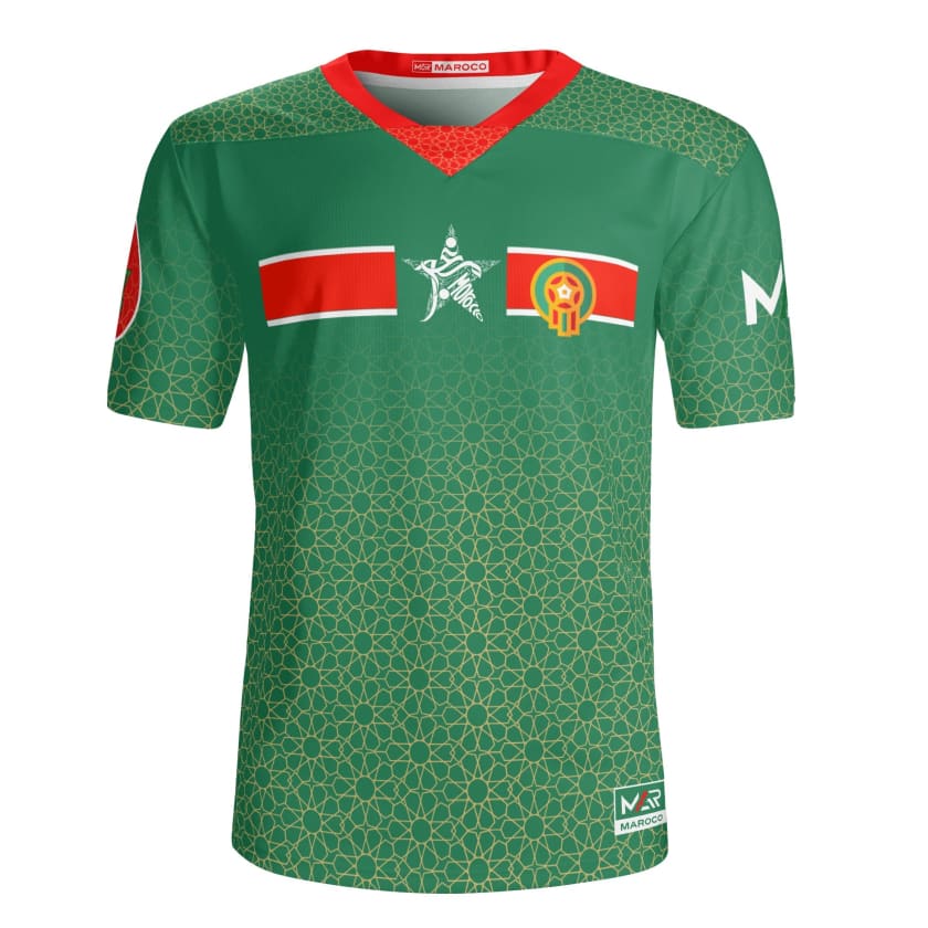 Maillot Maroc Vert CAN 2024 Gold Collection Mosaïque