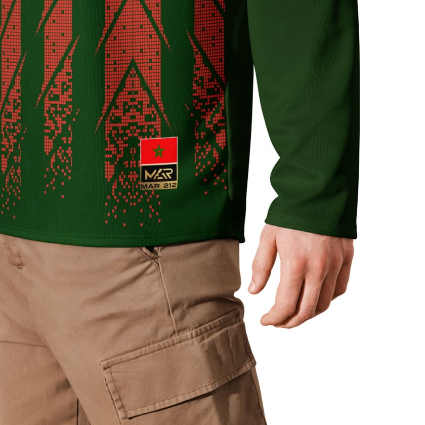 Maillot maroc vert manches longues