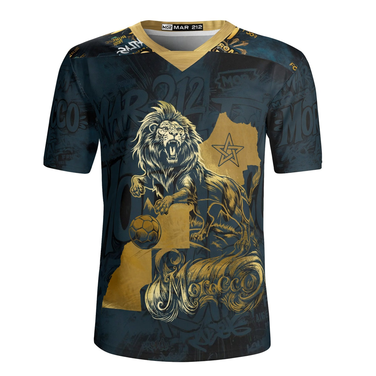 Maillot Morocco Foot Gold Lion Atlas