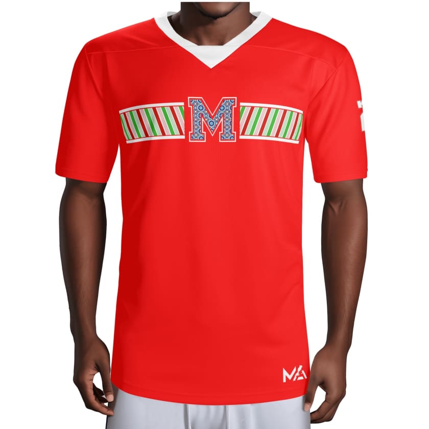Maillot Morocco Foot rouge col blanc By Maroco