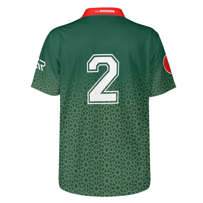 Maillot Polo Maroc foot vert CAN 2024 numéro personnalisable