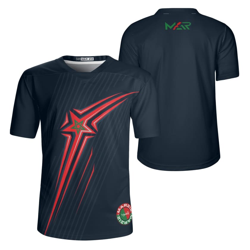 Maroc maillot de foot bleu royal