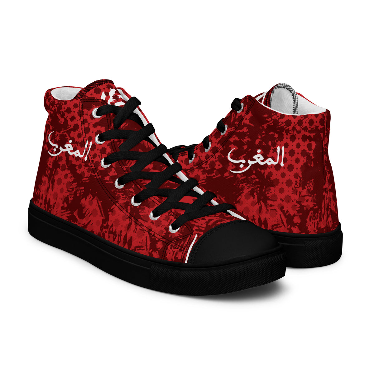 Baskets hautes Almaghrib rouge culture en toile homme