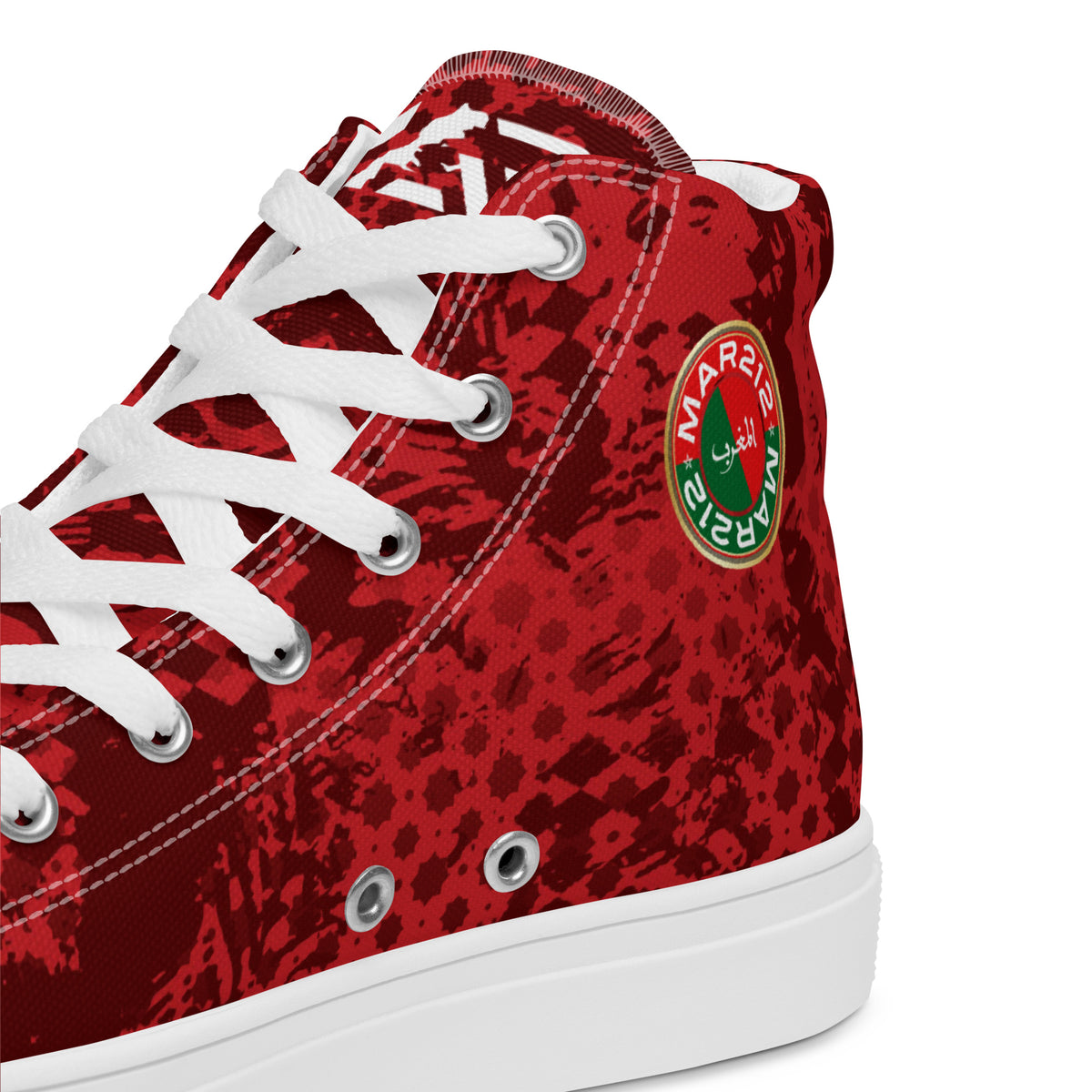 Baskets hautes Almaghrib rouge culture en toile homme