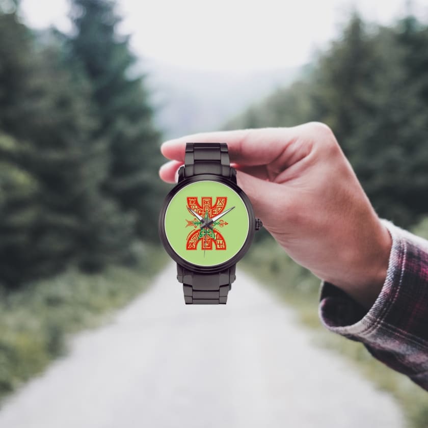 Montre automatique à bracelet acier Logo Berbère