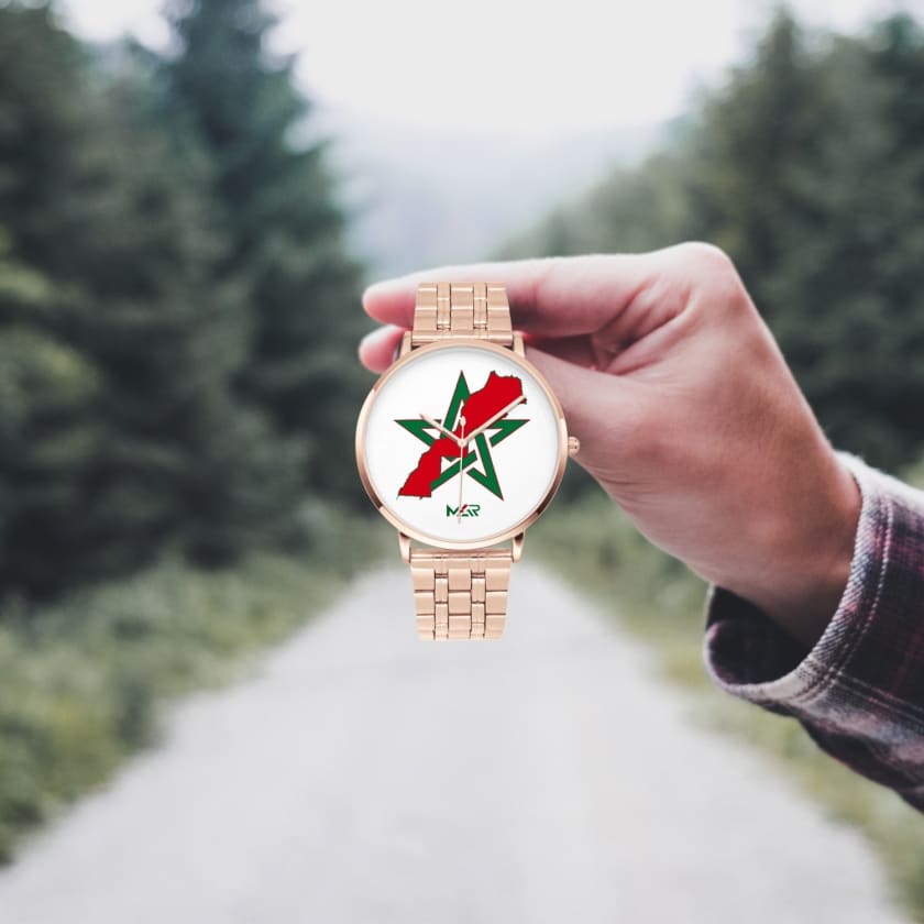 Montre MAR Étoile &amp; Carte du Maroc