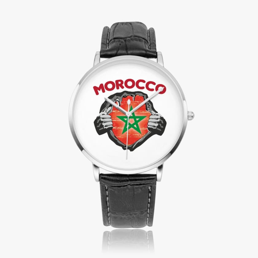 Montre personnalisé drapeau du Maroc montre Morocco super