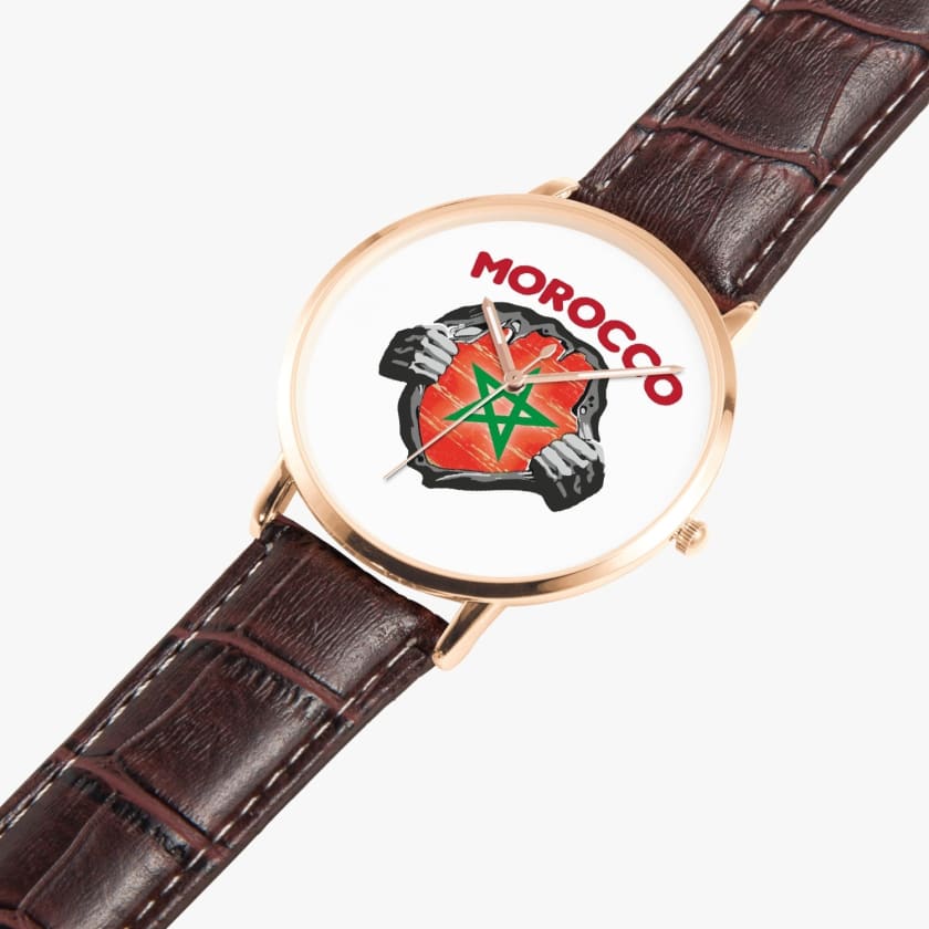 Montre personnalisé drapeau du Maroc montre Morocco super
