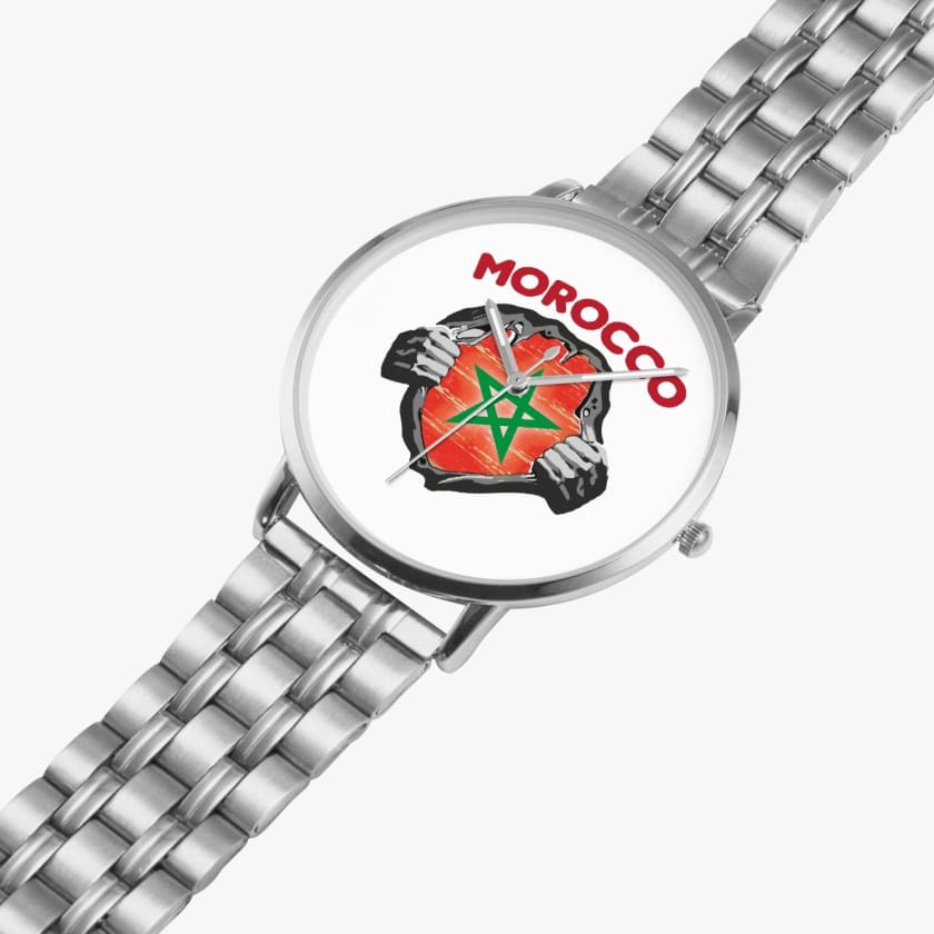 Montre personnalisé drapeau du Maroc montre Morocco super