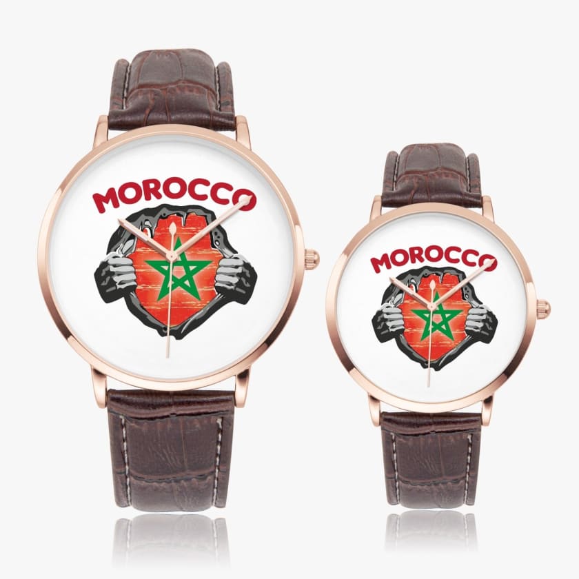 Montre personnalisé drapeau du Maroc montre Morocco super