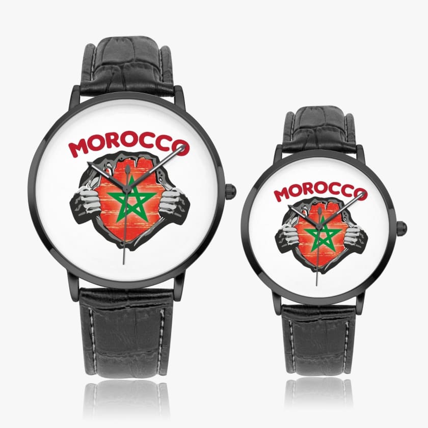 Montre personnalisé drapeau du Maroc montre Morocco super