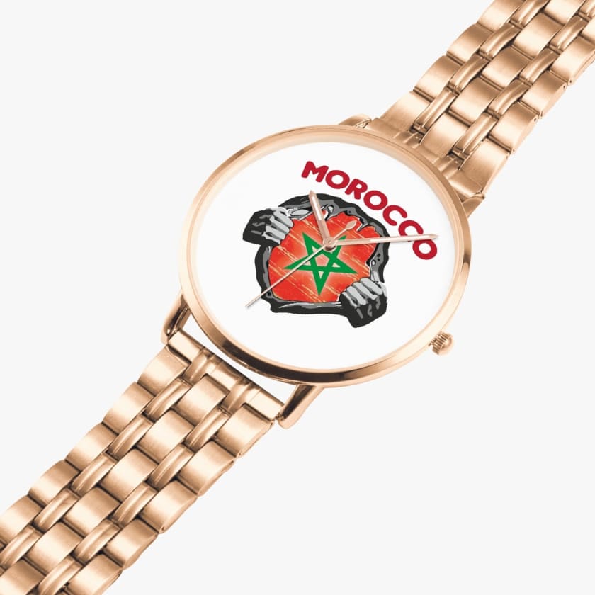 Montre personnalisé drapeau du Maroc montre Morocco super