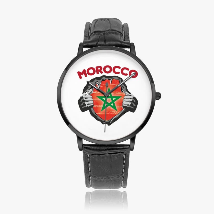 Montre personnalisé drapeau du Maroc montre Morocco super