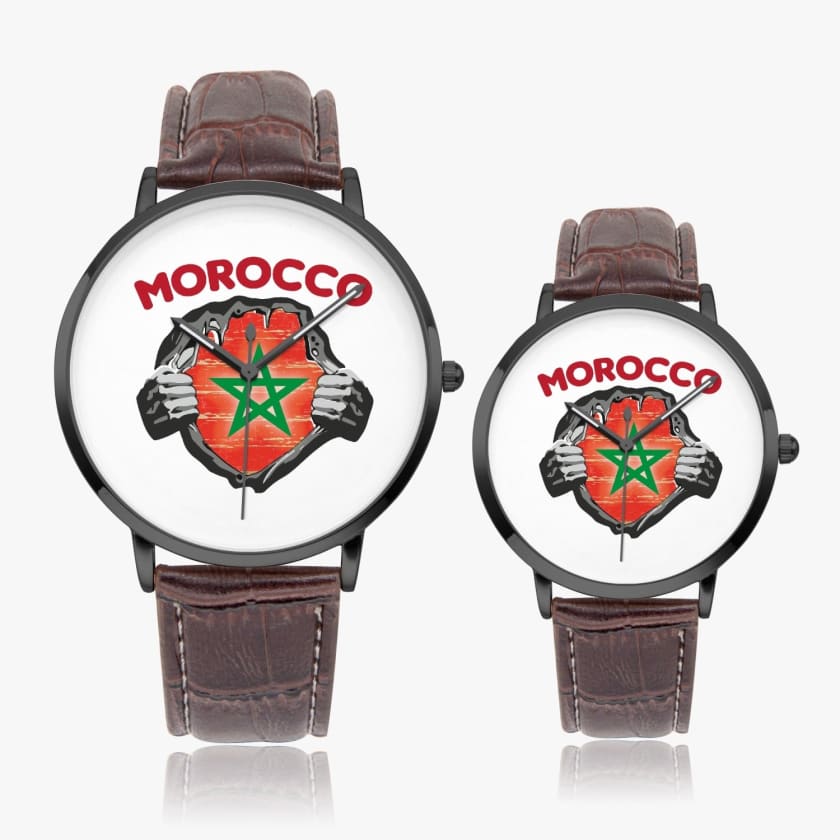 Montre personnalisé drapeau du Maroc montre Morocco super