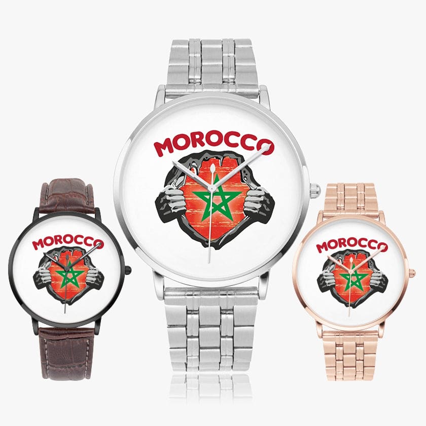 Montre personnalisé drapeau du Maroc montre Morocco super