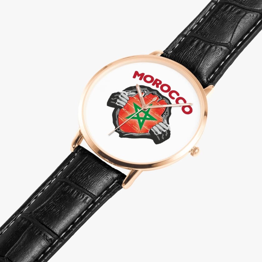 Montre personnalisé drapeau du Maroc montre Morocco super