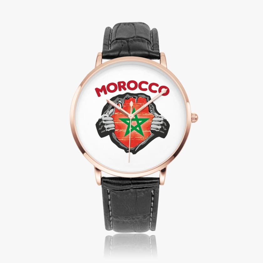Montre personnalisé drapeau du Maroc montre Morocco super