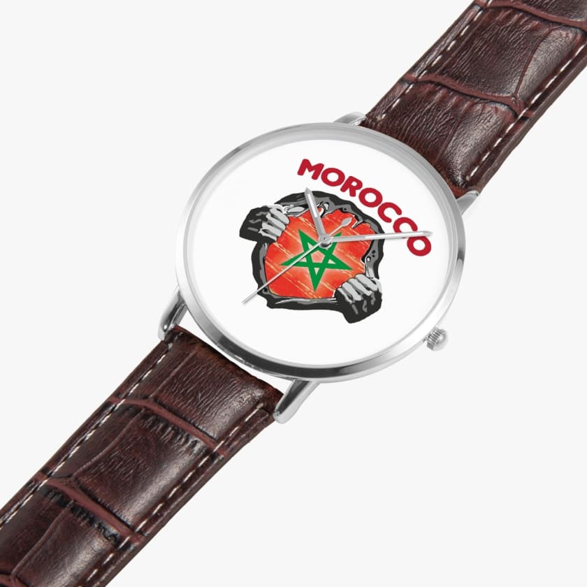 Montre personnalisé drapeau du Maroc montre Morocco super