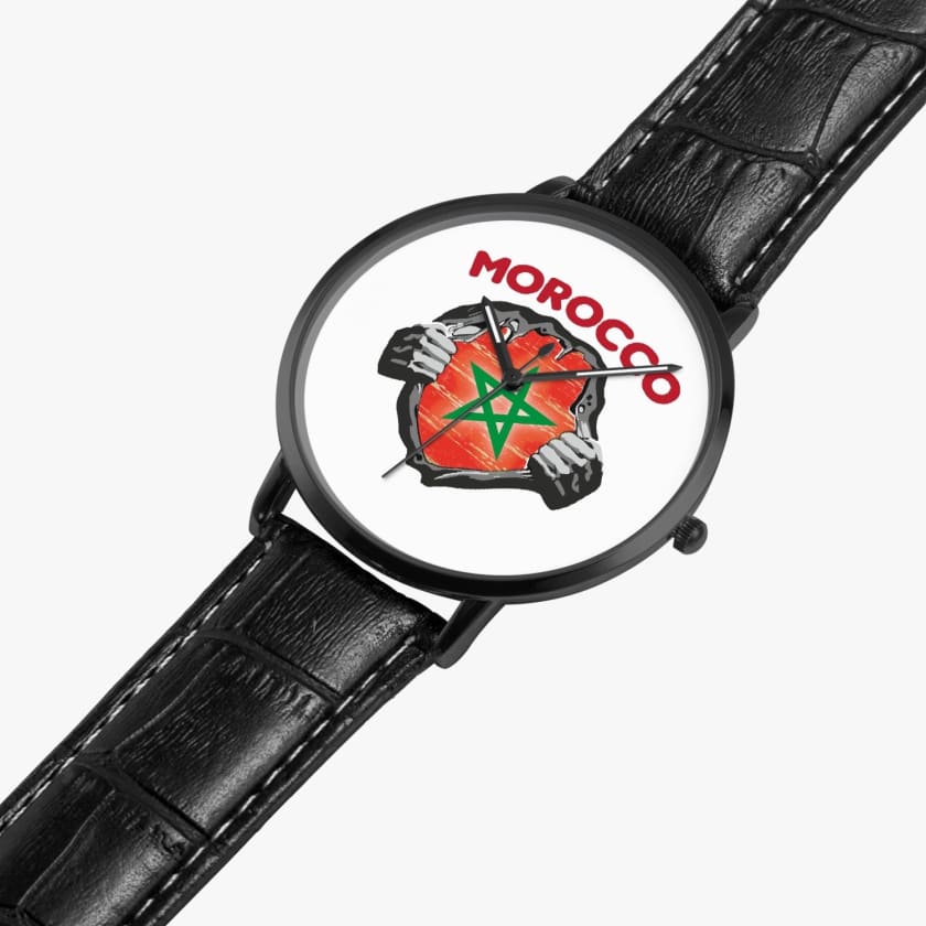 Montre personnalisé drapeau du Maroc montre Morocco super