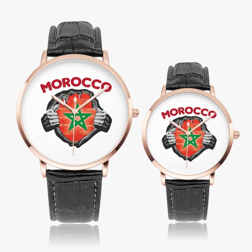 Montre personnalisé drapeau du Maroc montre Morocco super