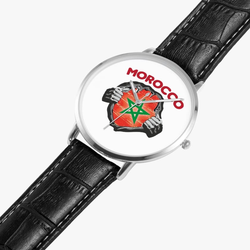Montre personnalisé drapeau du Maroc montre Morocco super