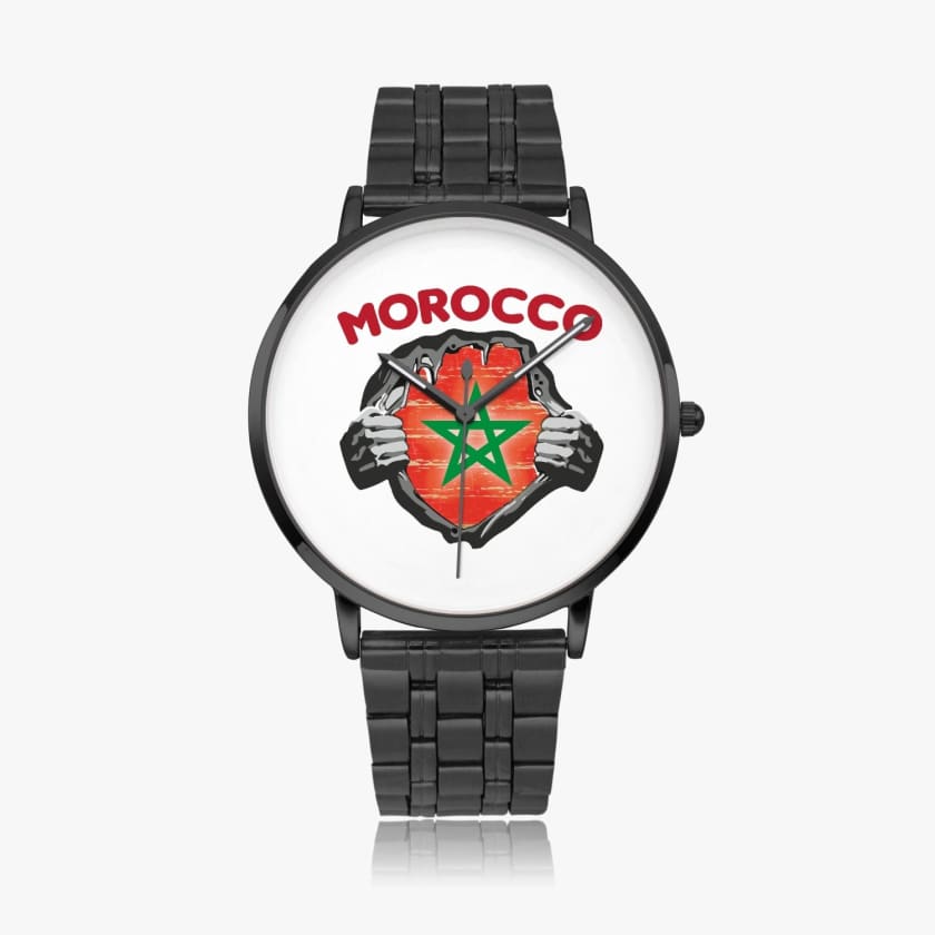 Montre personnalisé drapeau du Maroc montre Morocco super
