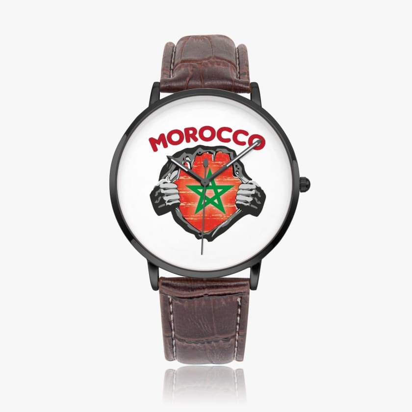Montre personnalisé drapeau du Maroc montre Morocco super