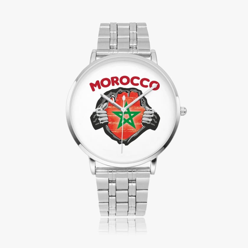 Montre personnalisé drapeau du Maroc montre Morocco super