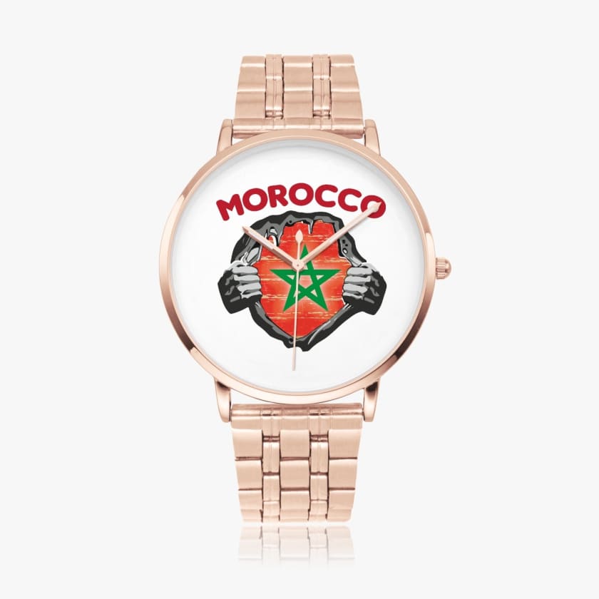 Montre personnalisé drapeau du Maroc montre Morocco super