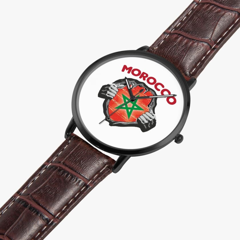 Montre personnalisé drapeau du Maroc montre Morocco super