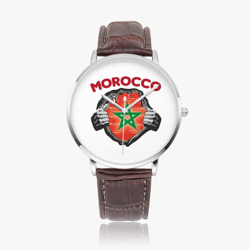 Montre personnalisé drapeau du Maroc montre Morocco super