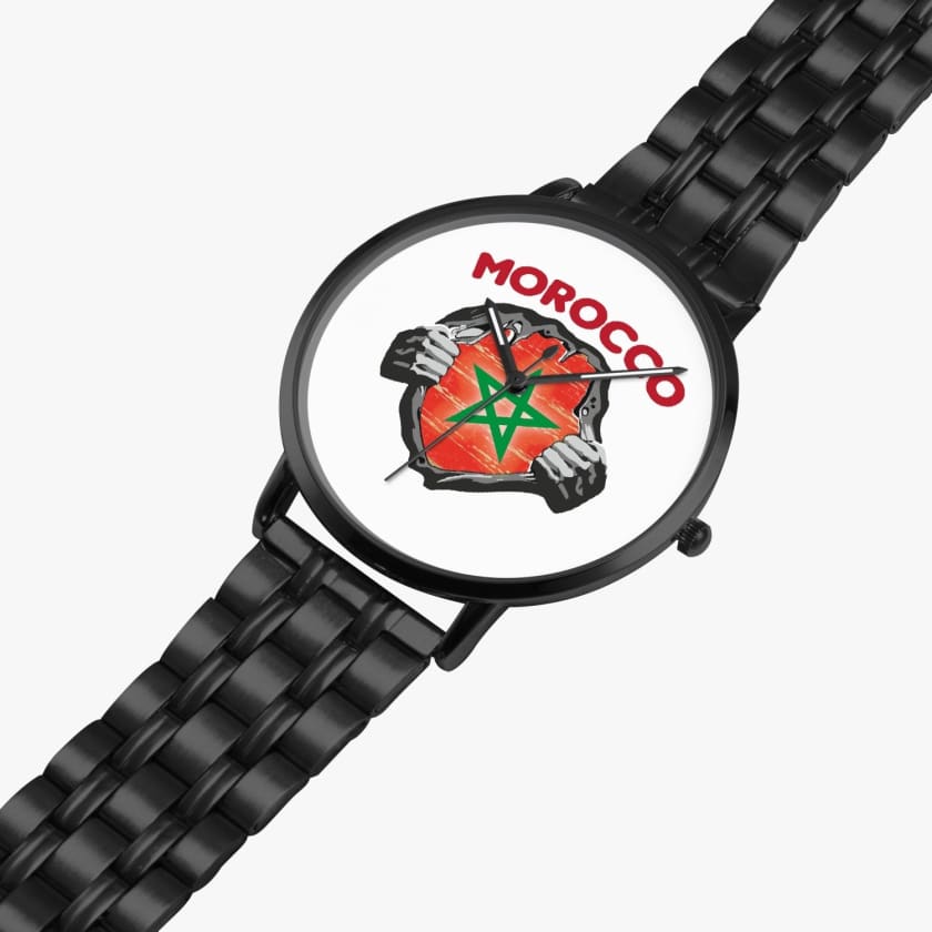 Montre personnalisé drapeau du Maroc montre Morocco super