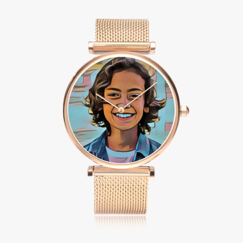 Montre personnalisée portrait ultra-mince élégante