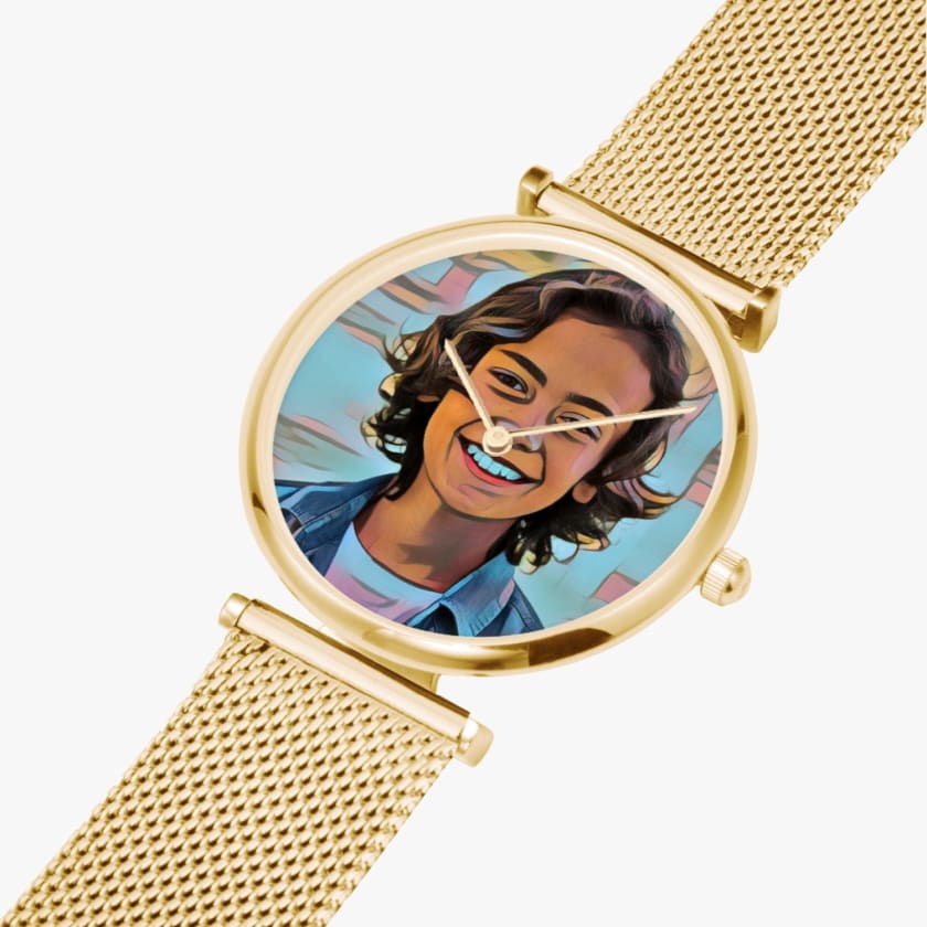 Montre personnalisée portrait ultra-mince élégante