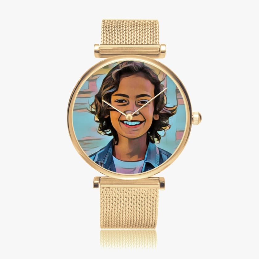 Montre personnalisée portrait ultra-mince élégante