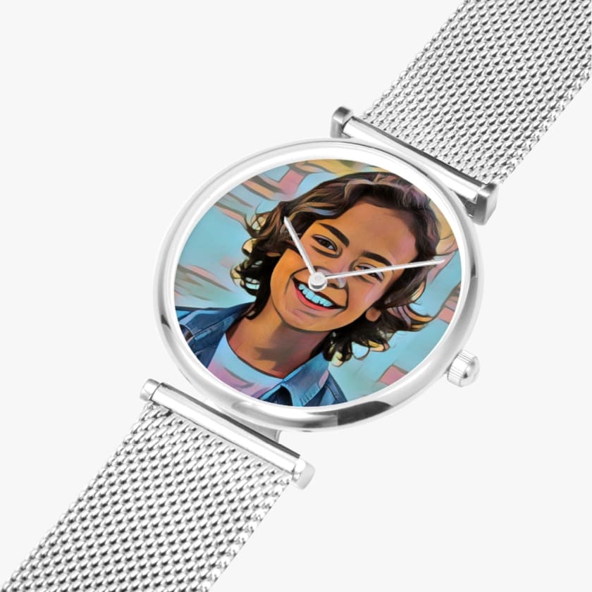 Montre personnalisée portrait ultra-mince élégante