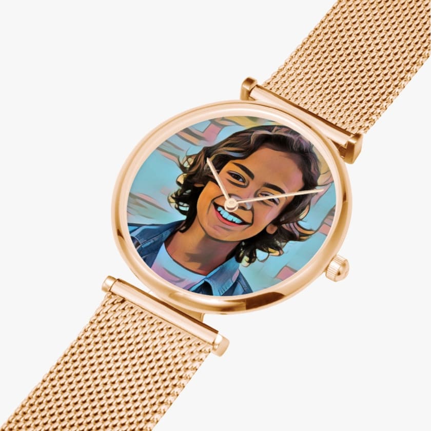 Montre personnalisée portrait ultra-mince élégante