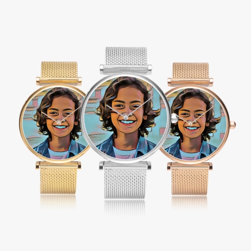 Montre personnalisée portrait ultra-mince élégante