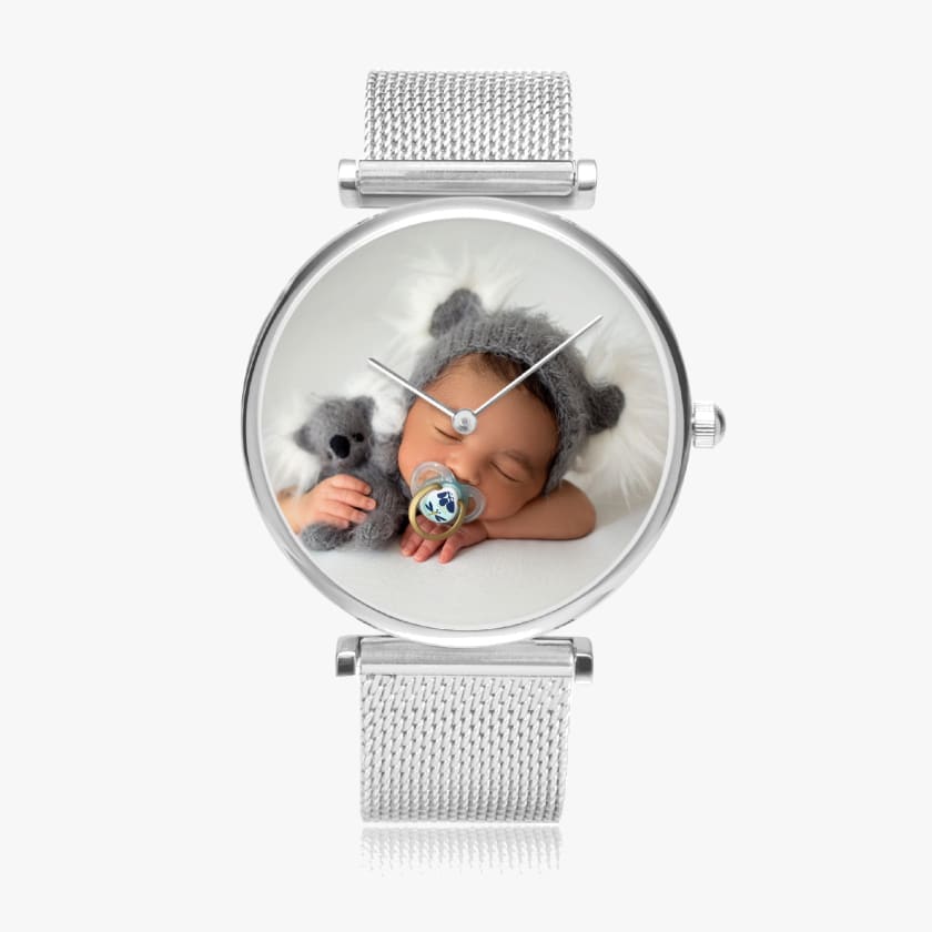 Montre personnalisée portrait ultra-mince élégante