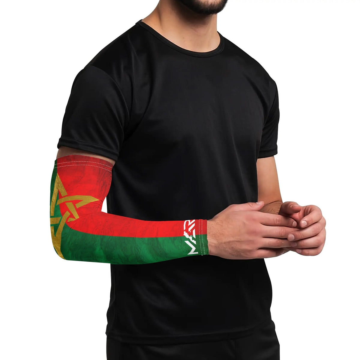 Paire de manchons de bras rafraîchissants drapeau Maroc